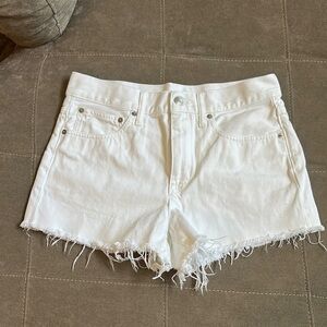 J. Crew Bright White Distressed Jean Shorts